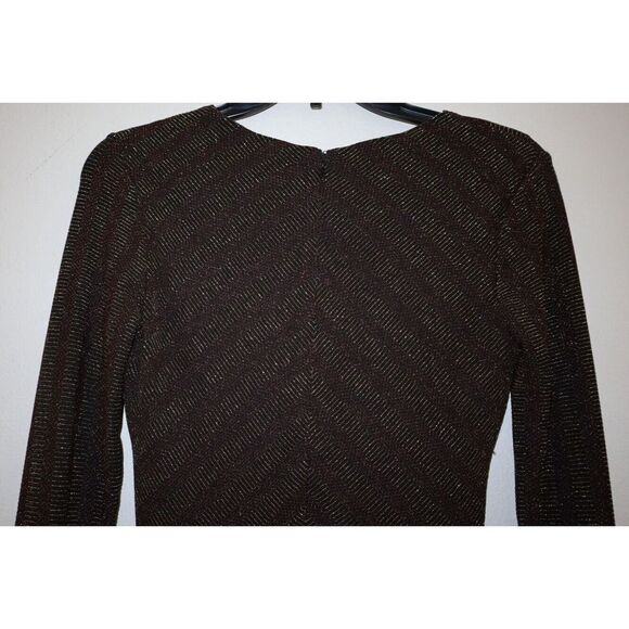 Cosmopolitan Dress The Population Sz XS Copper Gold Maya Metallic Mini Dress - Picture 4 of 9